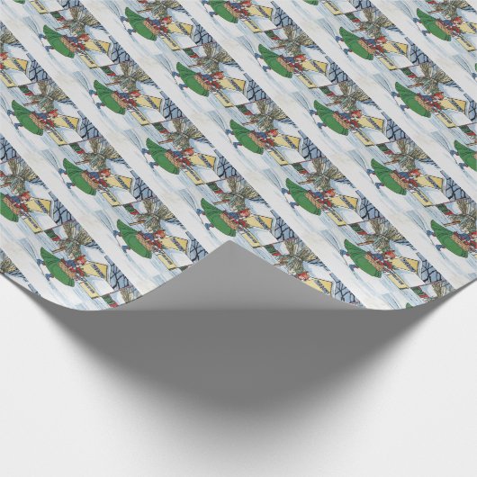 Windmühle, Delft Look, Geschenkpapier (Ecke)