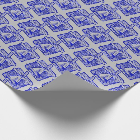 Windmühle, Delft Look, Geschenkpapier (Ecke)