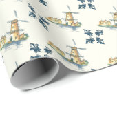 Windmühle, Delft Look, Geschenkpapier (Rolleneckpunkt)
