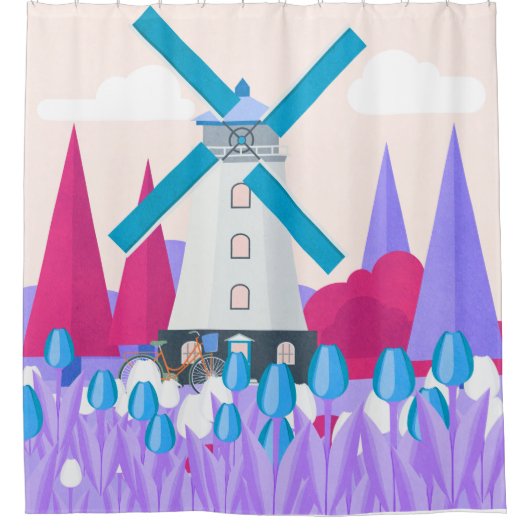 Windmühle Duschvorhang (Vorderseite)