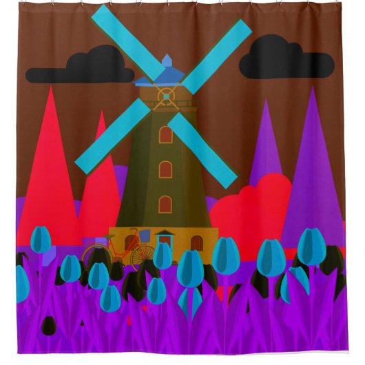 Windmühle Duschvorhang (Vorderseite)