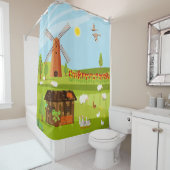 Windmühle Duschvorhang (Beispiel)