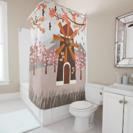 Windmühle Duschvorhang