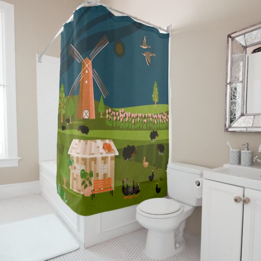Windmühle Duschvorhang (Beispiel)