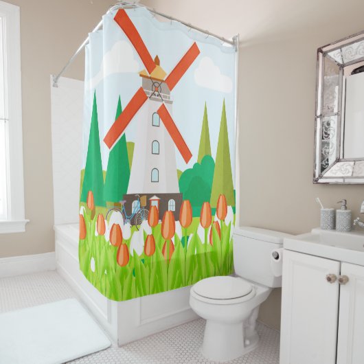 Windmühle Duschvorhang (Beispiel)