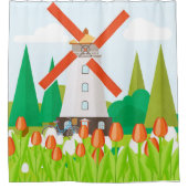 Windmühle Duschvorhang (Vorderseite)