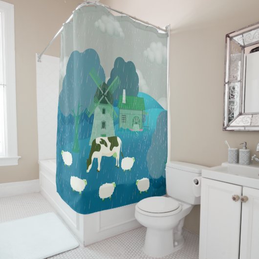 Windmühle Duschvorhang (Beispiel)
