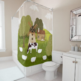 Windmühle Duschvorhang