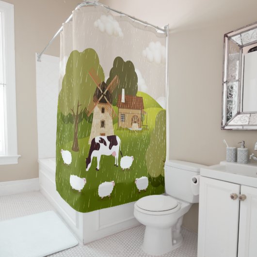Windmühle Duschvorhang (Beispiel)