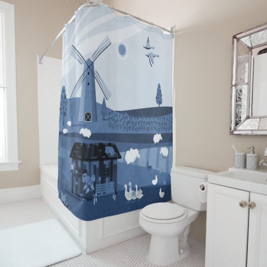 Windmühle Duschvorhang (Beispiel)
