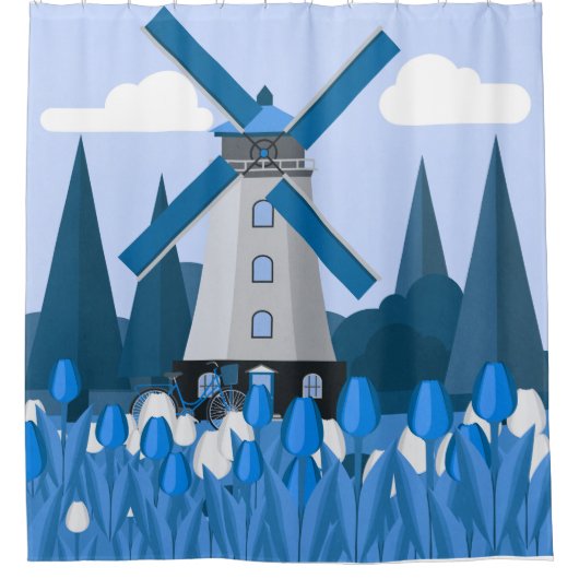 Windmühle Duschvorhang (Vorderseite)