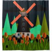 Windmühle Duschvorhang (Vorderseite)