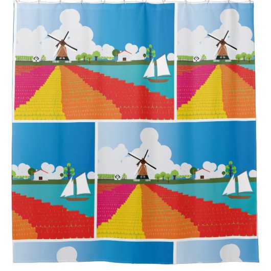 Windmühle Duschvorhang (Vorderseite)
