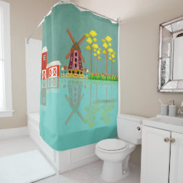 Windmühle Duschvorhang