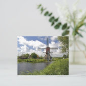 Windmühle entlang eines Kanals östlich von Leiden Postkarte (Stehend Vorderseite)