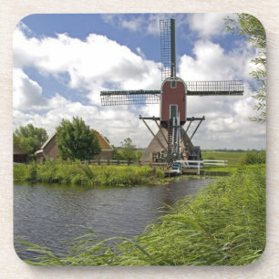 Windmühle entlang eines Kanals östlich von Leiden Untersetzer