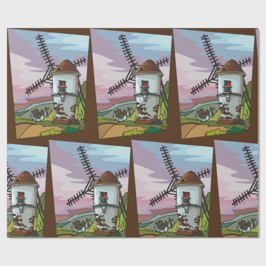 Windmühle Geschenkpapier (Flach)