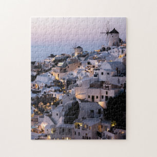 Windmühle Griechenland Santorini Sommer Häuser Mee Puzzle