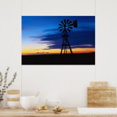 Windmühle im blauen Poster (Küche)