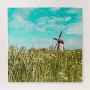 Windmühle im Gras Puzzle