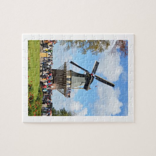 Windmühle im Keukenhof-Garten Puzzle (Horizontal)
