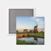 Windmühle im ländlichen Raum in Holland Magnet (Vorderseite/Rückseite)