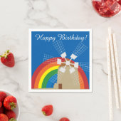 Windmühle im Regenbogengrund Serviette (Beispiel)