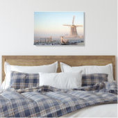 Windmühle im Schnee bei Sonnenaufgang Leinwand dru (Insitu (Schlafzimmer))