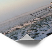 Windmühle im Schnee bei Sonnenaufgang Poster druck (Ecke)