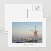 Windmühle im Schnee bei Sonnenaufgang Postkarte mi (Vorne/Hinten)