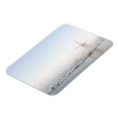 Windmühle im Schnee im Winter rechteckiger Magnet (Linke Seite)