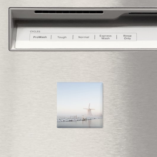 Windmühle im Schnee im Wintermagnet Magnet (In Situ (Geschirrspüler))