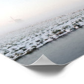 Windmühle im Schnee im Winterposter Poster (Ecke)