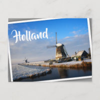 Windmühle im Schnee in einer holländischen Winterl