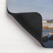 Windmühle im Schnee in einer niederländischen Wint Mousepad (Ecke)