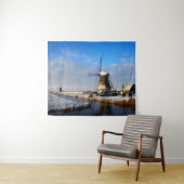 Windmühle im Schnee in einer niederländischen Wint Wandteppich (Beispiel (Horizontal))