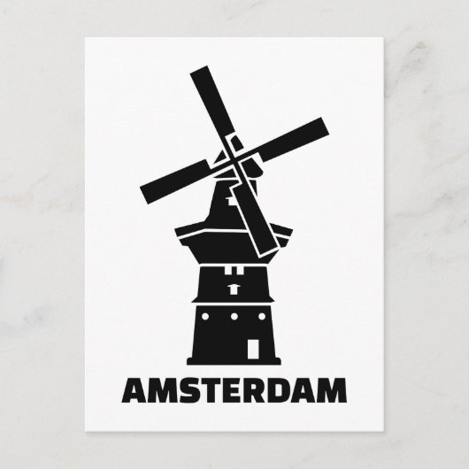 Windmühle in Amsterdam Postkarte (Vorderseite)