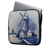 Windmühle in Blau und Weiß Laptopschutzhülle (Vorderseite Links)