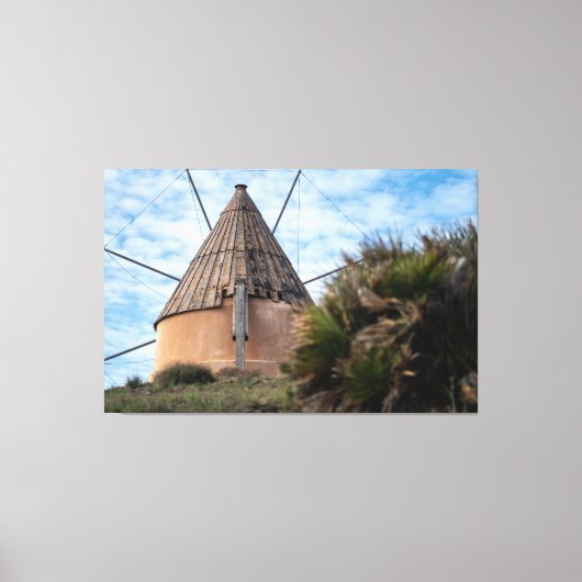 Windmühle in Cabo de Gata Leinwanddruck (Vorderseite)
