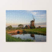 Windmühle in der Landschaft in Holland-Laubsäge Puzzle (Horizontal)