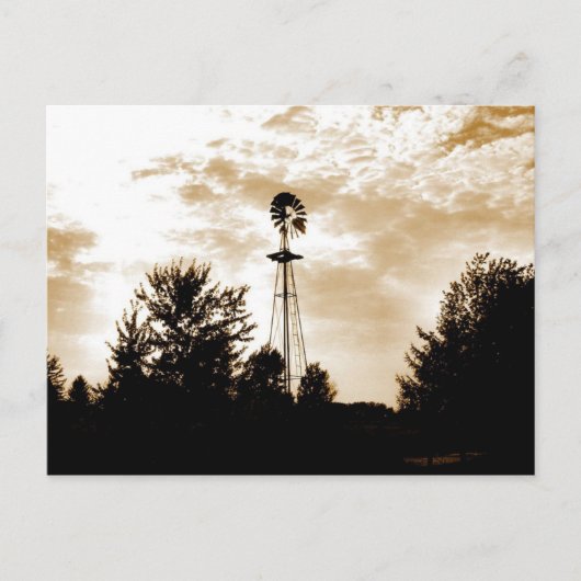 Windmühle in Dusk Postkarte (Vorderseite)