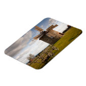 Windmühle in Grün- und Weißwolken und Blauem Himme Magnet (Linke Seite)