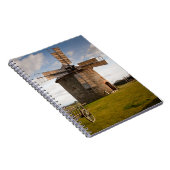 Windmühle in Grün- und Weißwolken und Blauem Himme Notizblock (Rechte Seite)