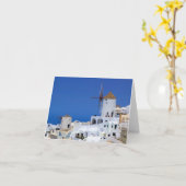Windmühle in Oia, Santorini, Griechenland Karte (Gelbe Blume)