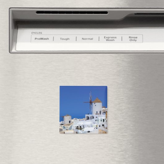 Windmühle in Oia, Santorini, Griechenland Magnet (In Situ (Geschirrspüler))