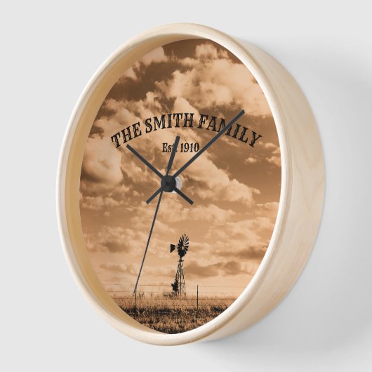 Windmühle in Sepia Tones Wall Clock Uhr (Winkel)