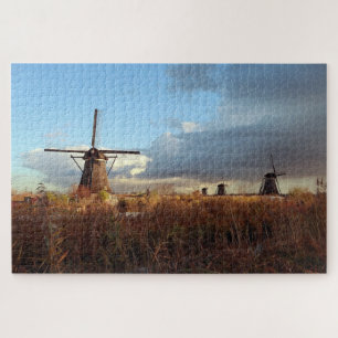 Windmühle Kinderdijk Niederlande Holland Landschaf Puzzle