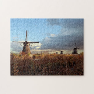 Windmühle Kinderdijk Niederlande Holland Landschaf Puzzle