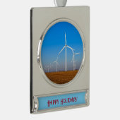 Windmühle Landschaft Banner-Ornament Silber (Rechts)