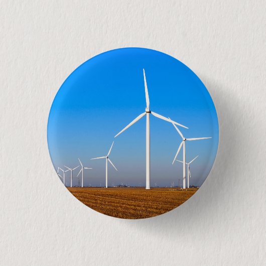 Windmühle Landschaft Button (Vorderseite)